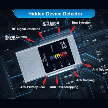 Φορητό Gadget ανίχνευσης κρυφού φακού Pinhole για GPS Finder Ακούστε Sweeper Wireless Bug Hidden Camera