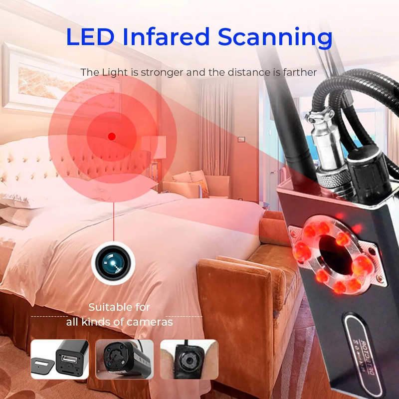 K88 Anti Candid kameros detektorius RF GPS signalo skaitytuvas Garso GSM klaidų sekimo ieškiklis Jammer garso signalo blokatorius Apsaugokite privatumą