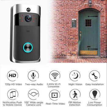 Βίντεο Doorbell Camera 720P HD WIFI Doorbell Camera Security Motion Detector for Apartments Door Bell Ring Κάμερες ασφαλείας