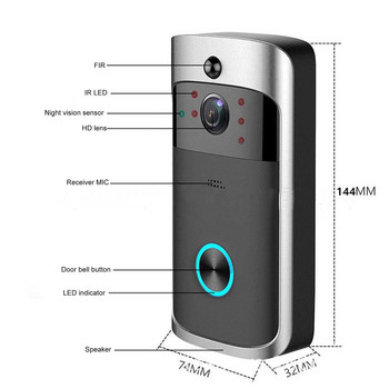 Видеокамера за звънец 720P HD WIFI Камера за звънец Сигурен детектор за движение за звънец на апартаменти Охранителни камери