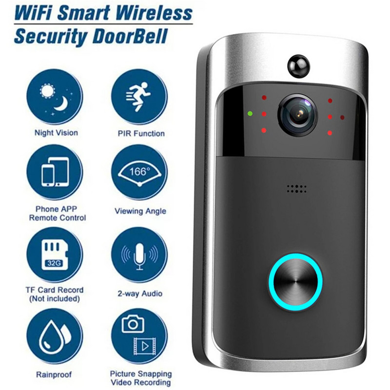 Video kamera za zvono na vratima 720P HD WIFI kamera za zvono na vratima Sigurnosni detektor pokreta za stanove Sigurnosne kamere za zvono na vratima