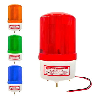 12V/24V LED villogó jelzés figyelmeztető hangjelző fény Figyelmeztető lámpa hangjelző lámpa villogó biztonsági riasztás 220V LTE-1101J