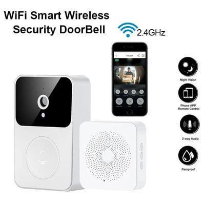 Sonerie fără fir WiFi 1080P Cameră de securitate Sonerie pentru ușă Video Interfon Smart Home Monitor IR Night Vision Impermeabil