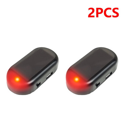 1-5 tk päikeseenergial töötav auto võltsturvalisus helesinine/punane tule simuleeritud näivhäire, vilkuv imitatsioonlamp juhtmevaba signaali alarm