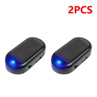 1-5 tk päikeseenergial töötav auto võltsturvalisus helesinine/punane tule simuleeritud näivhäire, vilkuv imitatsioonlamp juhtmevaba signaali alarm