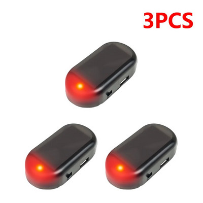 1-5 tk päikeseenergial töötav auto võltsturvalisus helesinine/punane tule simuleeritud näivhäire, vilkuv imitatsioonlamp juhtmevaba signaali alarm