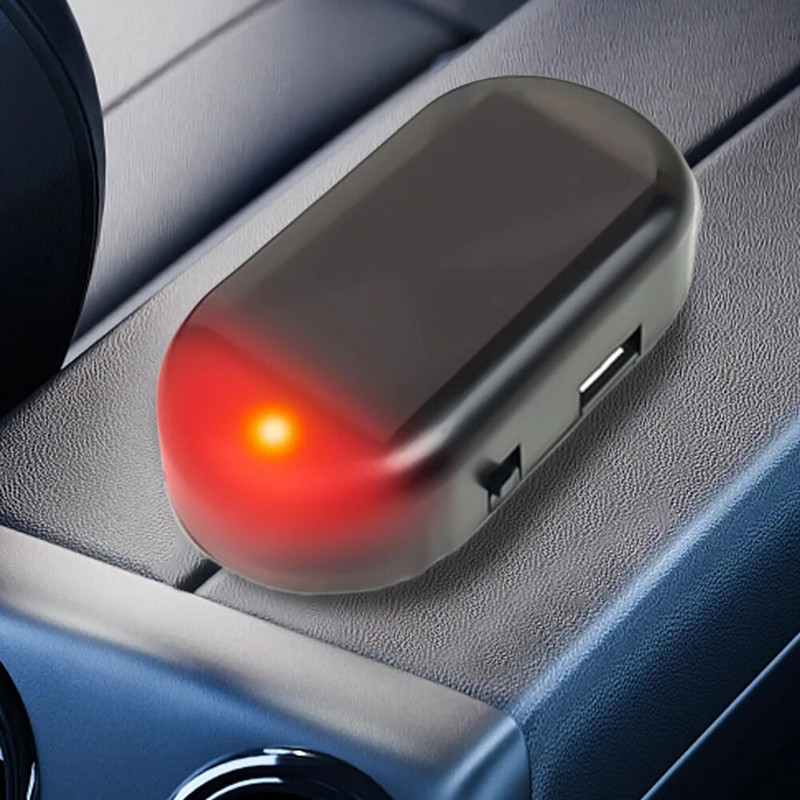 1-5 tk päikeseenergial töötav auto võltsturvalisus helesinine/punane tule simuleeritud näivhäire, vilkuv imitatsioonlamp juhtmevaba signaali alarm