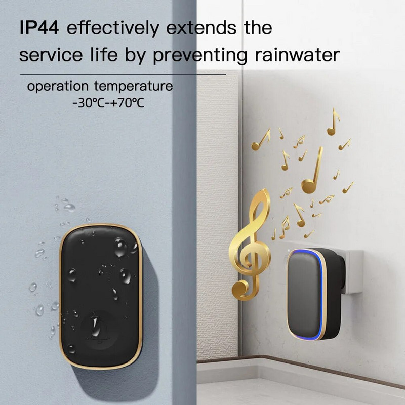 Sonerie fără fir Acasă Bun venit Sonerie inteligentă pentru ușă 150M Distanță fără fir lungă 38 de melodii Home Welcome Chimes Ton de apel Colorat