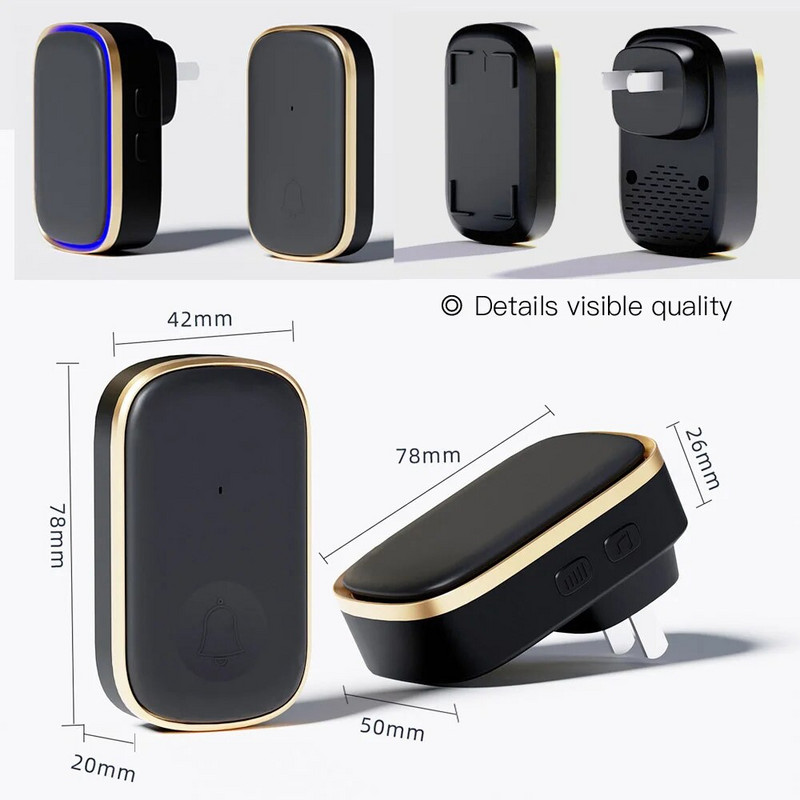 Sonerie fără fir Acasă Bun venit Sonerie inteligentă pentru ușă 150M Distanță fără fir lungă 38 de melodii Home Welcome Chimes Ton de apel Colorat