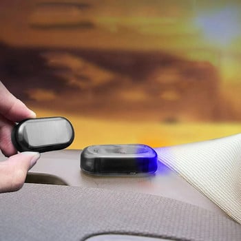 Ηλιακός τροφοδοτούμενος αυτοκίνητο ψεύτικο φως ασφαλείας Εξαιρετικά φωτεινό που αναβοσβήνει απομίμηση λυχνία ασύρματου στροβοσκοπικού σήματος συναγερμού αντικλεπτική λυχνία προσοχής