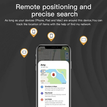 Μίνι συσκευή παρακολούθησης Έξυπνη ετικέτα αέρα κλειδί Child Finder Pet Tracker Τοποθεσία Smart Tracker Λειτουργεί με την Apple Find My APP Σύστημα IOS
