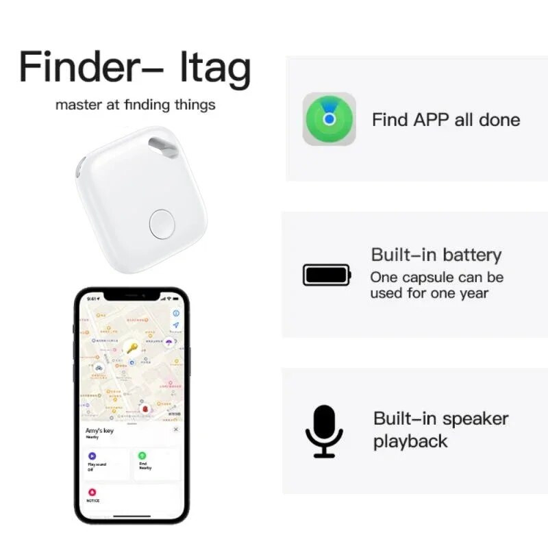 Mini uređaj za praćenje Smart Air Tag Key Finder Child Tracker Pet Tracker Location Smart Tracker Radi s Apple Find My APP IOS sustavom