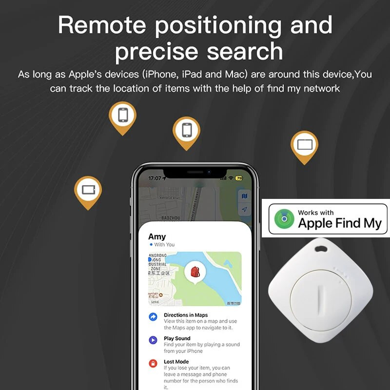 iPhone'ile iPad MacBook Mini GPS-jälgija nutikas silt iOS-ile Apple Find My APP Eakad lapsed Lemmikloomade kaasaskantav kadumisvastane lokaator