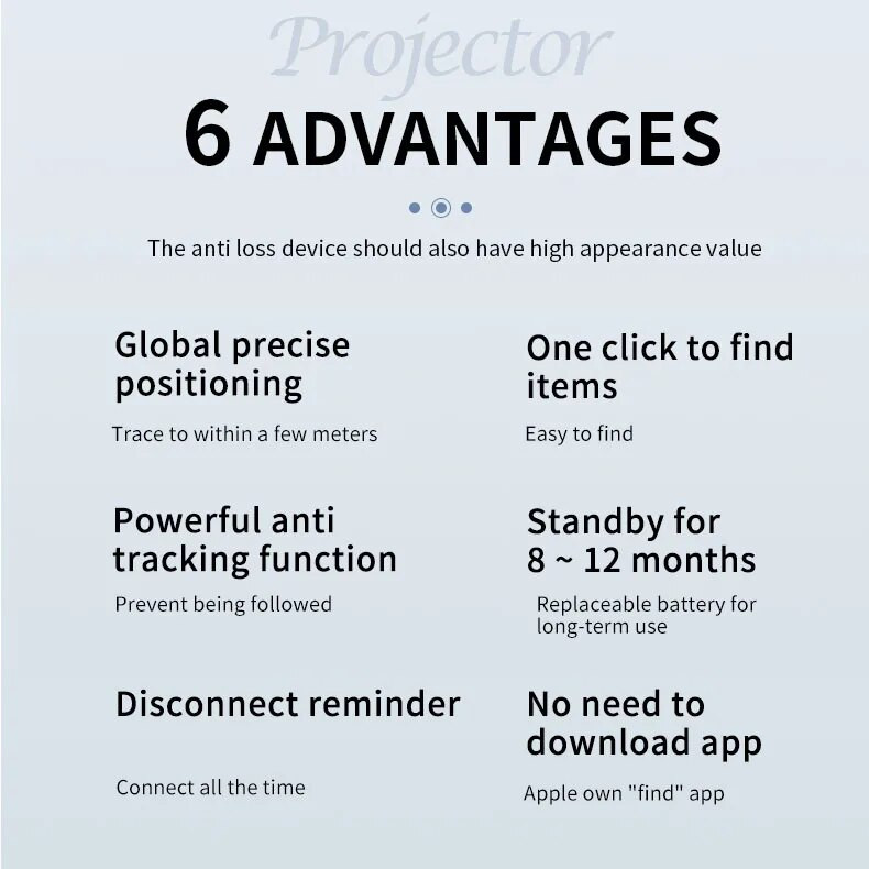 Etichetă de localizare cheie compatibilă cu Bluetooth Find My APP, Smart Tracker Mini Finder Dispozitiv anti-pierdere Poziționare globală pentru portofel