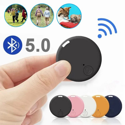 Mini Dog GPS Bluetooth 5.0 Tracker Round Anti-Lost Device Smart Finder Locator Pet Kids Bag Портфейл Аксесоари за проследяване