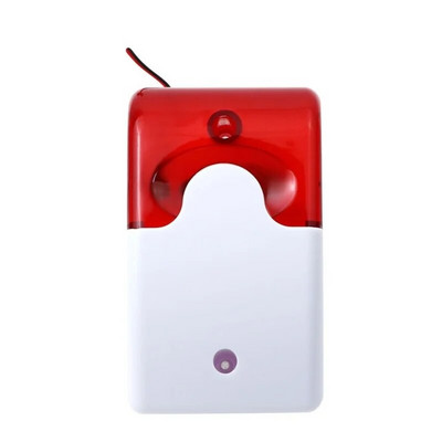 Кабелна светлинна сирена Издръжлива 12V звукова аларма Мигаща светлинна светлинна сирена за 99 зони PSTN/GSM Безжична домашна охранителна аларма