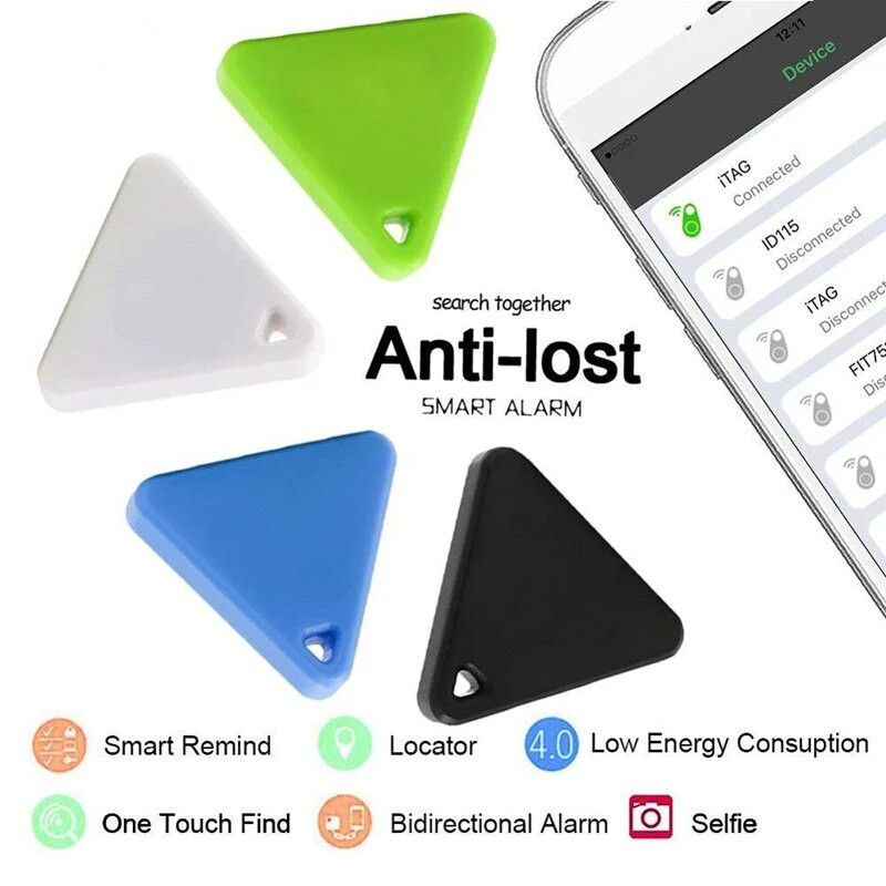 Pet Smart Mini GPS nyomkövető Kisállatkereső Elveszett vízálló Bluetooth Nyomkövető Háromszögletű Kutya macskakövető gyerekeknek