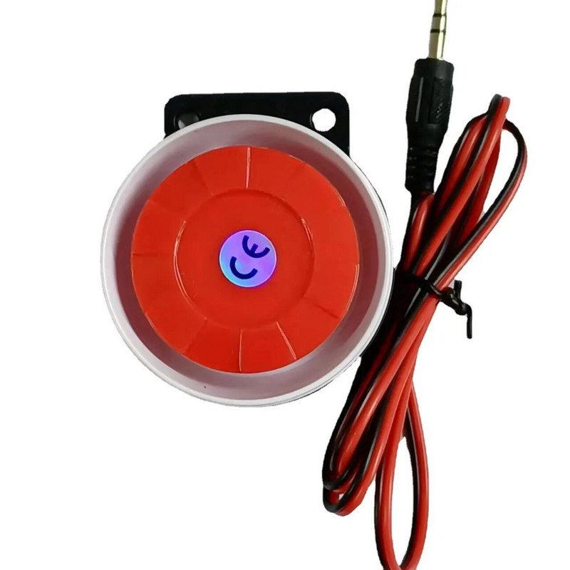 Minijuhtmega 120 dB valju sireeni sarv koduturvalisuse helialarmsüsteemi jaoks DC12V helipistiku kaitse kodu jaoks 72 cm kaabel