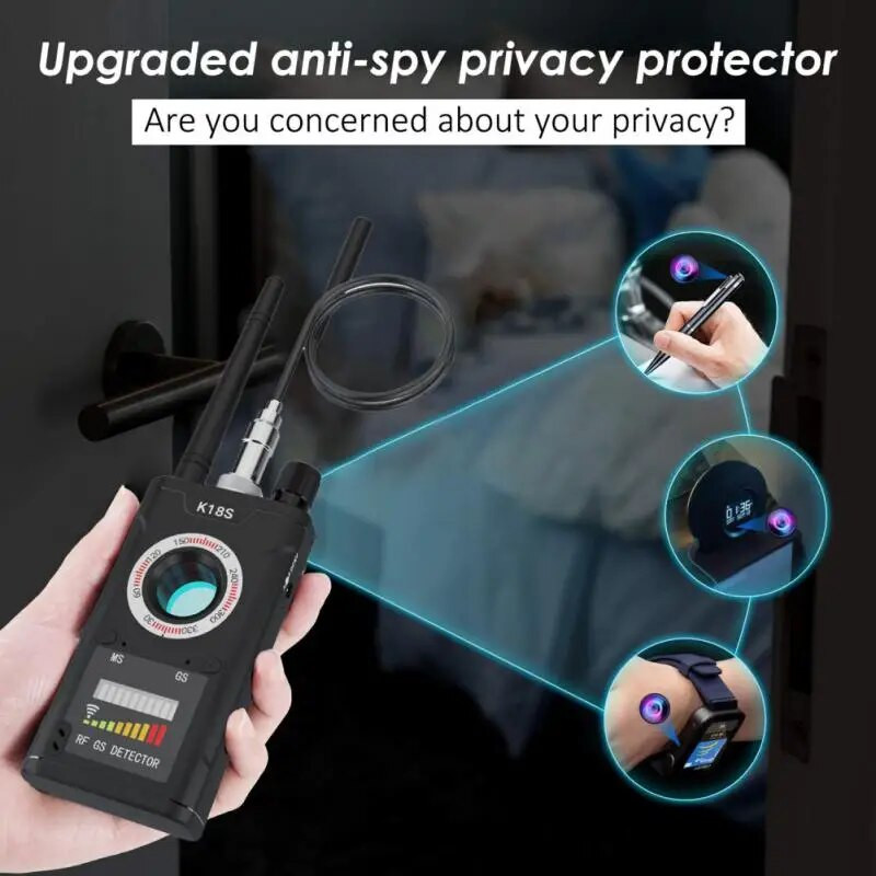 Ανιχνευτής κρυφής κάμερας K18S Signal GPS Tracker Magnetic Anti Spy Gadgets Professional WIFI Camera Bug Finder Ασφάλεια-προστασία