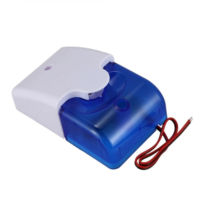 HOT-3X Sirenă de avertizare cu stroboscop cu fir DC 12V Alarmă sonoră Lumină intermitentă Sunet Sirenă Claxon Sistem de alarmă pentru securitatea casei 115DB Albastru