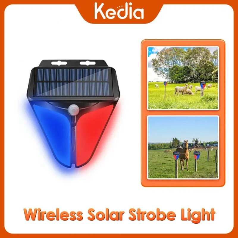 Saulės aliarmo šviesos blykstės pavojaus signalo lempa Ip65 vandeniui atspari stroboskopinė šviesos sirena signalizacija sirena pavojaus signalo sirena judesio jutiklis namų kiemas lauke