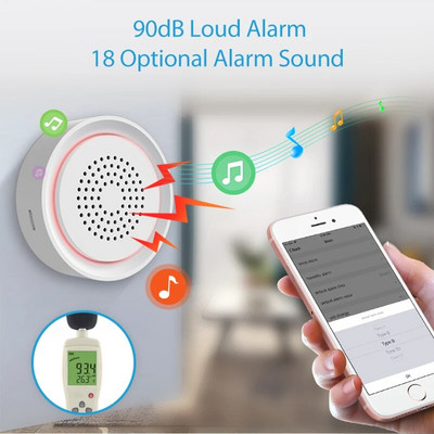 Ο απομακρυσμένος συναγερμός ήχου και φωτός της εφαρμογής για κινητά λειτουργεί με την ειδοποίηση για τον ήχο και τον φωτισμό Home Alexa Υποστήριξη Sirene Home