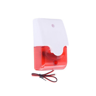 12V вътрешна кабелна червена светкавица 110dB предупредителен звук Сирена Аларма за всички кабелни алармени системи