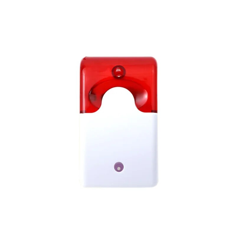 Bliț cu lumină roșie cu fir de interior de 12 V 110 dB Sunet de avertizare Alarma cu sirenă pentru toate sistemele de alarmă cu fir