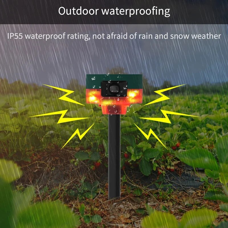 Saulės lauko judesio jutiklio sirena, 360° aptikimo sirena, gyvūnų repelentas, balso įrašymo garsiakalbis 129Db, patvarus ir lengvas montavimas