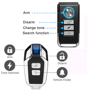WSDCAM Дистанционно управление Велосипедна охранителна аларма Преносим метален сензор за мотоциклет против кражба