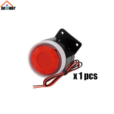 Roșu și negru Mini cablu cu fir de 72 mm 120 dB Claxon de sirenă tare pentru sistem de alarmă sonoră de securitate la domiciliu DC12V-5V 1-10 buc.