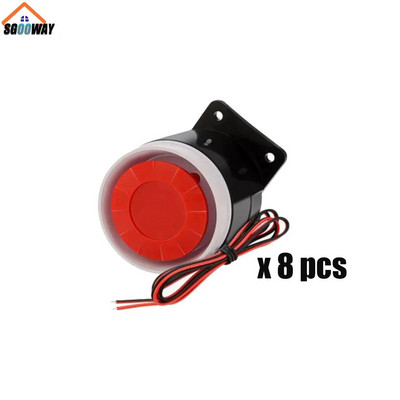 Roșu și negru Mini cablu cu fir de 72 mm 120 dB Claxon de sirenă tare pentru sistem de alarmă sonoră de securitate la domiciliu DC12V-5V 1-10 buc.