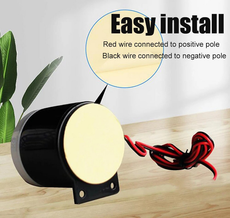 Punane ja must minijuhtmega 72 mm kaabel 120 dB valju sireeni sarv koduvalve helialarmsüsteemi jaoks DC12V-5V 1-10 tk