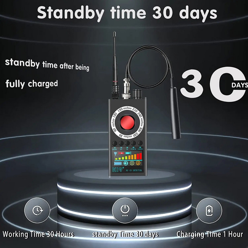 Naujas K19+ pasiklausymas paslėptos kameros detektorius RF belaidis Gsm garso signalo pokalbių pasiklausymas GPS sekiklis šnipinėjimo kameros detektorius klaidų ieškiklis