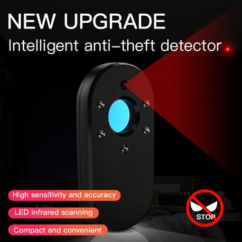 Нова надстройка Anti Candid Скрита камера Детектор против кражба Аларма Hotel Pinhole Инфрачервен автоматичен бъг скенер Устройство USB зареждане