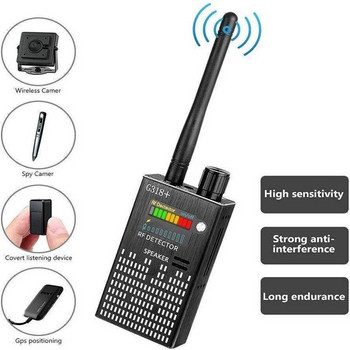 Многофункционален антишпионски детектор на камера GSM Audio Bug Finder Безжичен RF сигнал Tracker Открива GPS Tracker 1MHz-8000MHz G318A