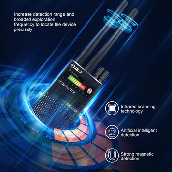 Ανιχνευτής αντικατασκοπικής κάμερας πολλαπλών λειτουργιών GSM Audio Bug Finder Wireless RF Signal Tracker Detect GPS Tracker 1MHz-8000MHz G318A