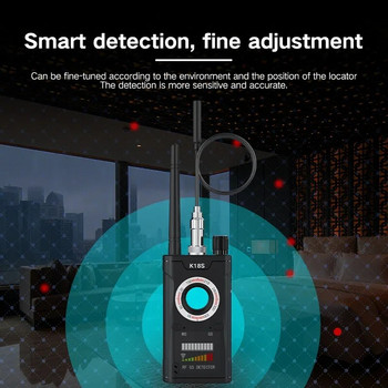 RF сигнал Скрита камера Детектор Анти-шпионска Candid Pinhole Сигурна аларма Сканиране Магнитен GPS локатор GSM Secret Bug Finder Tracker