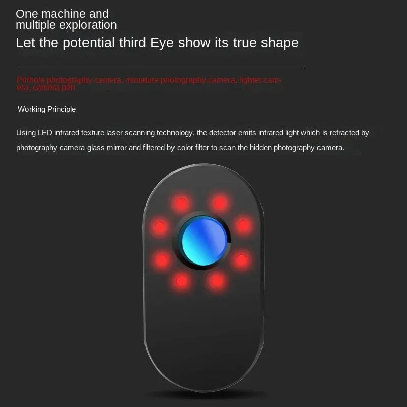 Detektor kamere za skrivenu kameru Prijenosna rupica Hidden Lens Detect Anti-spy Gadgets Infracrveni detektor Sigurnosna zaštita