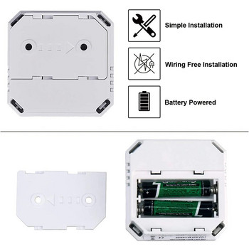 Самостоятелен алармен детектор за въглероден окис LED цифров дисплей Мини CO сензор Захранван от батерия със звуково предупреждение за домашна кухня
