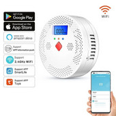 Tuya WiFi Pametni detektor ugljičnog monoksida Alarm 85dB Zvučno upozorenje LCD digitalni zaslon Sirena za trovanje CO u zatvorenom prostoru