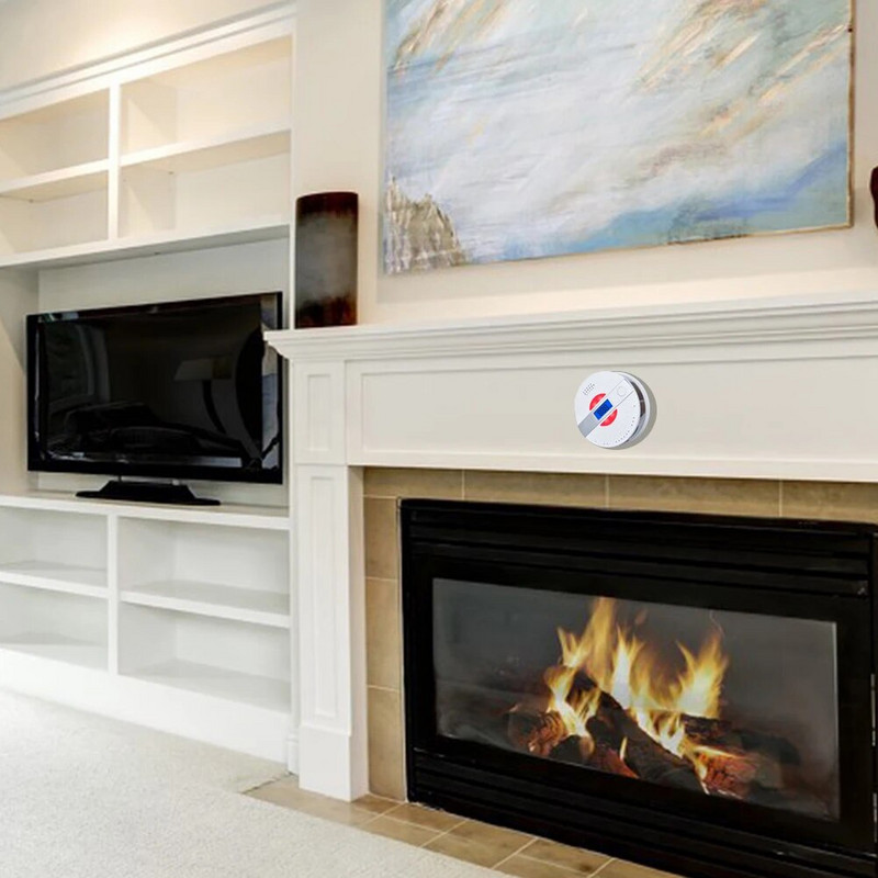 2 in 1 Co Suitsukompleks Alarm vingugaasiandur häälhoiatusandur Kodu turvalisus Kaitse kõrge tundlikkusega 85 db valju