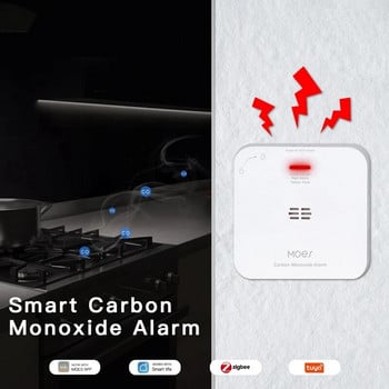 MOES Tuya Zigbee CO детектор Аларма Изтичане на газ Детектор за въглероден окис Smart Safety Home