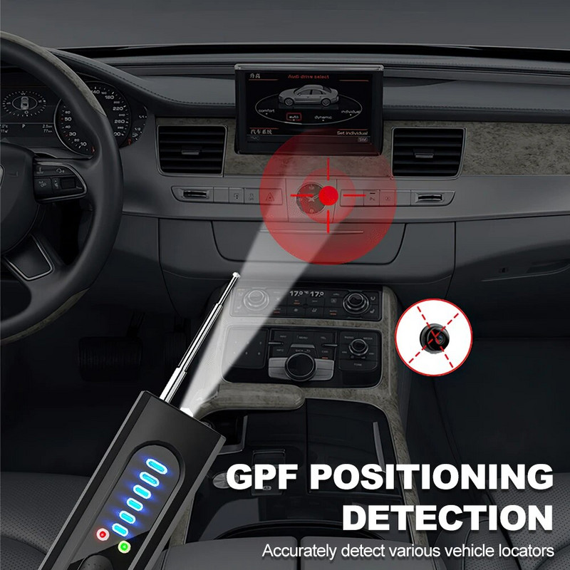 Bezdrôtový detektor RF signálu, detektor špionážnych skrytých kamier, magnetický GPS lokátor, sledovacie zariadenie, skener, vyhľadávacie zariadenie, odstraňovač skrytých kamier