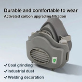 Félarcú pormaszk légzőkészülék porálló munkabiztonsági gumimaszk pamut szűrő barkácsházhoz tiszta asztalos építő polírozás