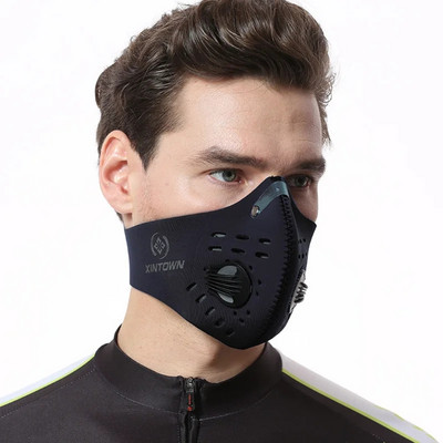 Υπαίθριες αθλητικές επαναχρησιμοποιούμενες μάσκες προσώπου για άνδρες Μάσκες με προστασία από τη σκόνη Μάσκα ενεργού άνθρακα με σκόνη με επιπλέον φίλτρο Halloween Cosplay
