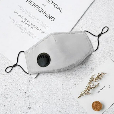 Puuvillane näomask hingamisklapi filtriga Korduvkasutatavad pestavad maskid Fashion Mouth näomask tolmuvastane aktiivsüsi PM2.5
