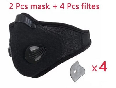 Zaštitna biciklistička PM2.5 maska protiv prašine s filtarskom pamučnom folijom i ventilima Maska protiv prašine s aktivnim ugljenom protiv alergije na pelud