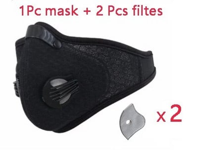 Zaštitna biciklistička PM2.5 maska protiv prašine s filtarskom pamučnom folijom i ventilima Maska protiv prašine s aktivnim ugljenom protiv alergije na pelud