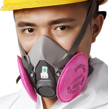 3M 6200 Газова маска за спрей боя Декорация Химическа противопрахова маска Защита на тялото Филтър за токсична пара Респиратор Полумаска за многократна употреба
